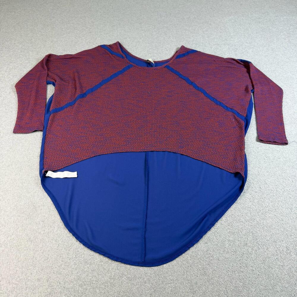 Paper Crane Shirt Women Large Blue Dolman Tunic Made USA Oversized Lagenlook